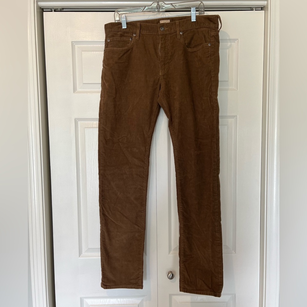 J. Crew Men’s  Brown Corduroy Pants Straight Leg Classic
